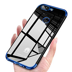 Custodia Silicone Trasparente Ultra Sottile Cover Morbida H03 per Huawei P Smart Blu
