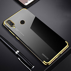 Custodia Silicone Trasparente Ultra Sottile Cover Morbida H03 per Huawei P Smart+ Plus Oro
