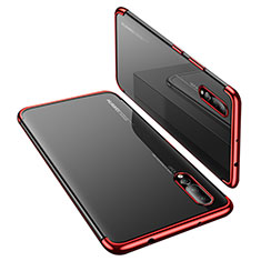 Custodia Silicone Trasparente Ultra Sottile Cover Morbida H03 per Huawei P20 Pro Rosso