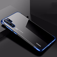 Custodia Silicone Trasparente Ultra Sottile Cover Morbida H03 per Huawei P30 Pro New Edition Blu