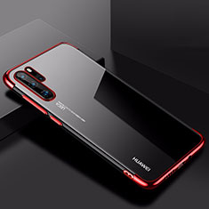 Custodia Silicone Trasparente Ultra Sottile Cover Morbida H03 per Huawei P30 Pro Rosso