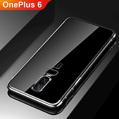 Custodia Silicone Trasparente Ultra Sottile Cover Morbida H03 per OnePlus 6 Nero