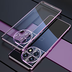 Custodia Silicone Trasparente Ultra Sottile Cover Morbida H03 per OnePlus Ace 2 5G Viola