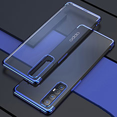 Custodia Silicone Trasparente Ultra Sottile Cover Morbida H03 per Oppo Find X2 Neo Blu
