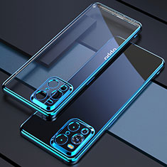 Custodia Silicone Trasparente Ultra Sottile Cover Morbida H03 per Oppo Find X3 Pro 5G Blu
