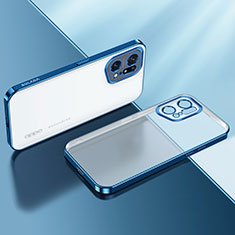 Custodia Silicone Trasparente Ultra Sottile Cover Morbida H03 per Oppo Find X5 Pro 5G Blu