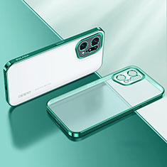 Custodia Silicone Trasparente Ultra Sottile Cover Morbida H03 per Oppo Find X5 Pro 5G Verde