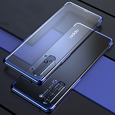 Custodia Silicone Trasparente Ultra Sottile Cover Morbida H03 per Oppo Reno3 Blu