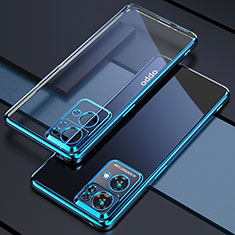 Custodia Silicone Trasparente Ultra Sottile Cover Morbida H03 per Oppo Reno7 Pro 5G Blu
