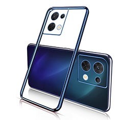 Custodia Silicone Trasparente Ultra Sottile Cover Morbida H03 per Oppo Reno8 Pro+ Plus 5G Blu