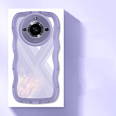 Custodia Silicone Trasparente Ultra Sottile Cover Morbida H03 per Realme 11 Pro 5G Viola