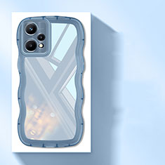 Custodia Silicone Trasparente Ultra Sottile Cover Morbida H03 per Realme 9 5G Blu