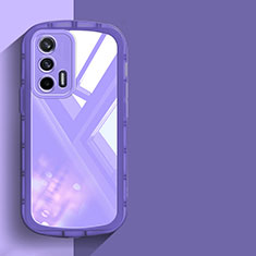 Custodia Silicone Trasparente Ultra Sottile Cover Morbida H03 per Realme X7 Max 5G Viola