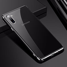 Custodia Silicone Trasparente Ultra Sottile Cover Morbida H03 per Samsung Galaxy Note 10 5G Argento