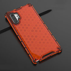 Custodia Silicone Trasparente Ultra Sottile Cover Morbida H03 per Samsung Galaxy Note 10 Plus 5G Rosso