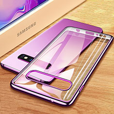 Custodia Silicone Trasparente Ultra Sottile Cover Morbida H03 per Samsung Galaxy S10 Plus Viola