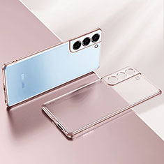 Custodia Silicone Trasparente Ultra Sottile Cover Morbida H03 per Samsung Galaxy S21 FE 5G Oro Rosa