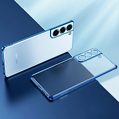 Custodia Silicone Trasparente Ultra Sottile Cover Morbida H03 per Samsung Galaxy S21 Plus 5G Blu