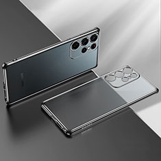 Custodia Silicone Trasparente Ultra Sottile Cover Morbida H03 per Samsung Galaxy S21 Ultra 5G Nero