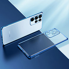 Custodia Silicone Trasparente Ultra Sottile Cover Morbida H03 per Samsung Galaxy S23 Ultra 5G Blu