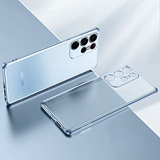 Custodia Silicone Trasparente Ultra Sottile Cover Morbida H03 per Samsung Galaxy S23 Ultra 5G Cielo Blu