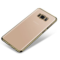 Custodia Silicone Trasparente Ultra Sottile Cover Morbida H03 per Samsung Galaxy S8 Oro