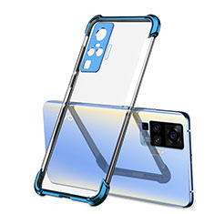Custodia Silicone Trasparente Ultra Sottile Cover Morbida H03 per Vivo X51 5G Blu
