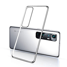 Custodia Silicone Trasparente Ultra Sottile Cover Morbida H03 per Xiaomi Mi 10 Ultra Argento