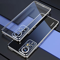 Custodia Silicone Trasparente Ultra Sottile Cover Morbida H03 per Xiaomi Mi 12 5G Argento