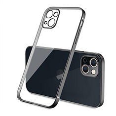 Custodia Silicone Trasparente Ultra Sottile Cover Morbida H04 per Apple iPhone 13 Nero