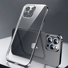 Custodia Silicone Trasparente Ultra Sottile Cover Morbida H04 per Apple iPhone 13 Pro Nero