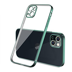 Custodia Silicone Trasparente Ultra Sottile Cover Morbida H04 per Apple iPhone 15 Verde