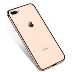 Custodia Silicone Trasparente Ultra Sottile Cover Morbida H04 per Apple iPhone 7 Plus Oro