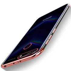 Custodia Silicone Trasparente Ultra Sottile Cover Morbida H04 per Huawei Honor View 20 Oro Rosa