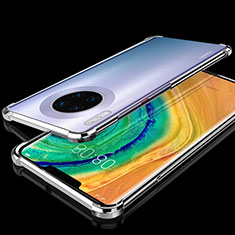 Custodia Silicone Trasparente Ultra Sottile Cover Morbida H04 per Huawei Mate 30 5G Argento