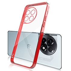 Custodia Silicone Trasparente Ultra Sottile Cover Morbida H04 per OnePlus 11 5G Rosso