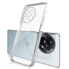 Custodia Silicone Trasparente Ultra Sottile Cover Morbida H04 per OnePlus 11R 5G Argento