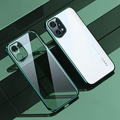 Custodia Silicone Trasparente Ultra Sottile Cover Morbida H04 per Oppo Find X5 5G Verde