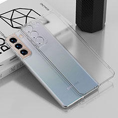Custodia Silicone Trasparente Ultra Sottile Cover Morbida H04 per Samsung Galaxy S21 5G Chiaro