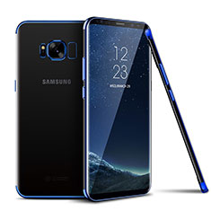 Custodia Silicone Trasparente Ultra Sottile Cover Morbida H04 per Samsung Galaxy S8 Blu
