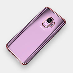 Custodia Silicone Trasparente Ultra Sottile Cover Morbida H04 per Samsung Galaxy S9 Oro Rosa