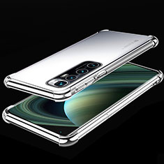 Custodia Silicone Trasparente Ultra Sottile Cover Morbida H04 per Xiaomi Mi 10 Ultra Argento
