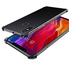 Custodia Silicone Trasparente Ultra Sottile Cover Morbida H04 per Xiaomi Mi 8 Nero