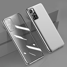Custodia Silicone Trasparente Ultra Sottile Cover Morbida H04 per Xiaomi Poco M4 Pro 5G Argento
