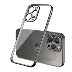 Custodia Silicone Trasparente Ultra Sottile Cover Morbida H05 per Apple iPhone 13 Pro Max Nero
