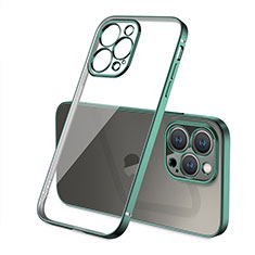 Custodia Silicone Trasparente Ultra Sottile Cover Morbida H05 per Apple iPhone 15 Pro Verde