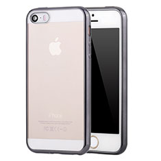 Custodia Silicone Trasparente Ultra Sottile Cover Morbida H05 per Apple iPhone SE Grigio