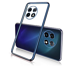 Custodia Silicone Trasparente Ultra Sottile Cover Morbida H05 per OnePlus 11 5G Blu