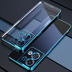Custodia Silicone Trasparente Ultra Sottile Cover Morbida H05 per Oppo Reno8 Pro 5G Blu