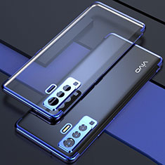Custodia Silicone Trasparente Ultra Sottile Cover Morbida H05 per Vivo X50 5G Blu